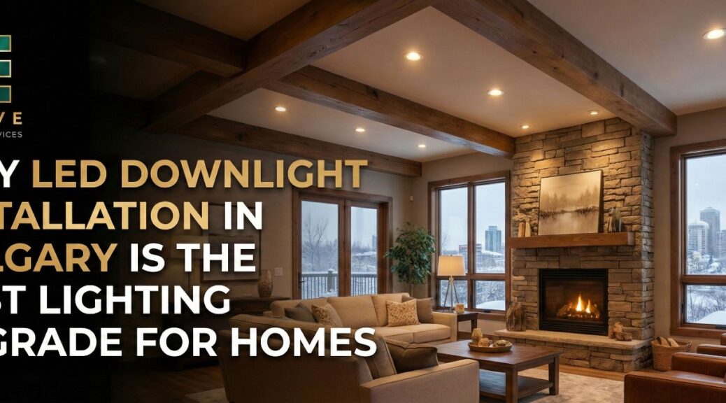 LED downlight installation in Calgary