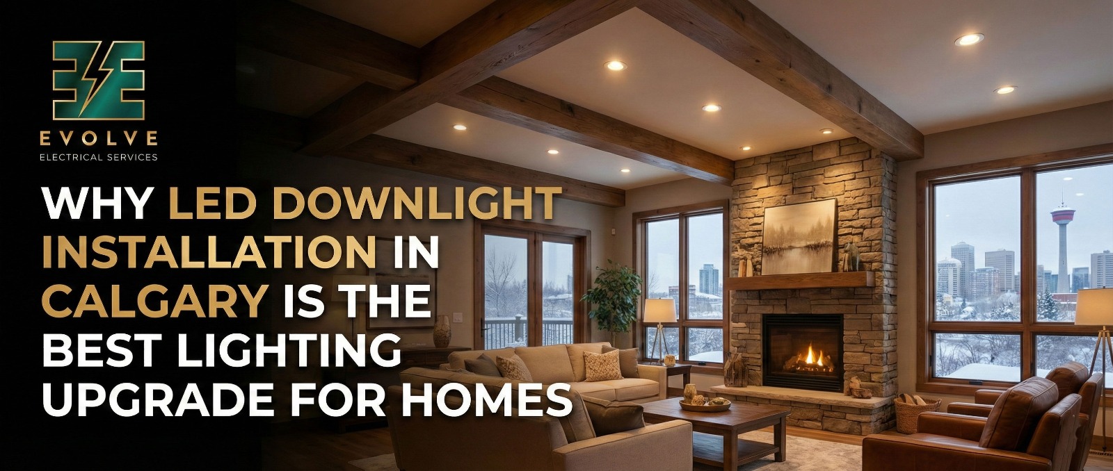 LED downlight installation in Calgary